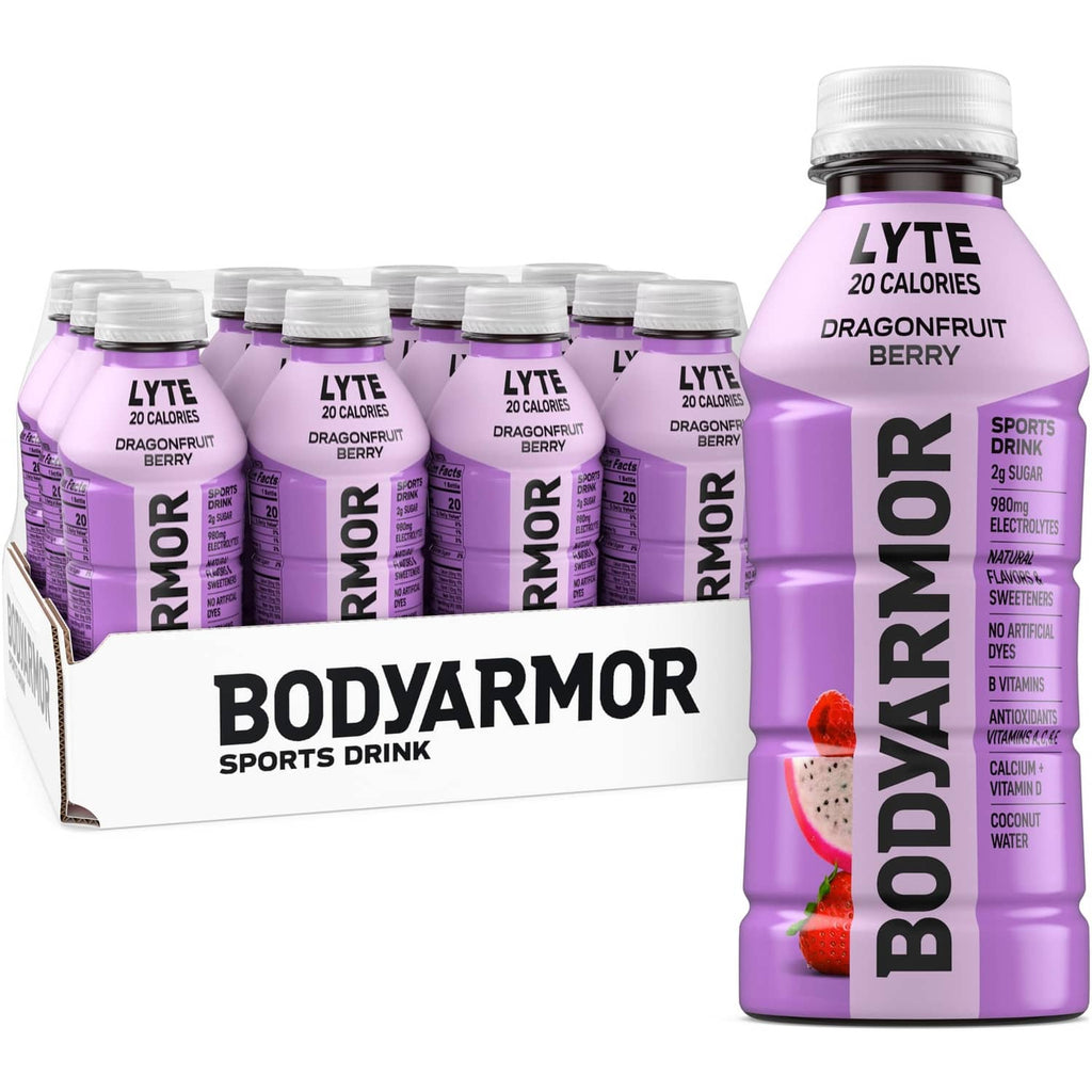 BODYARMOR Lyte sports drink, 16 oz Dragonfruit Berry bottle (12-pack, purple)