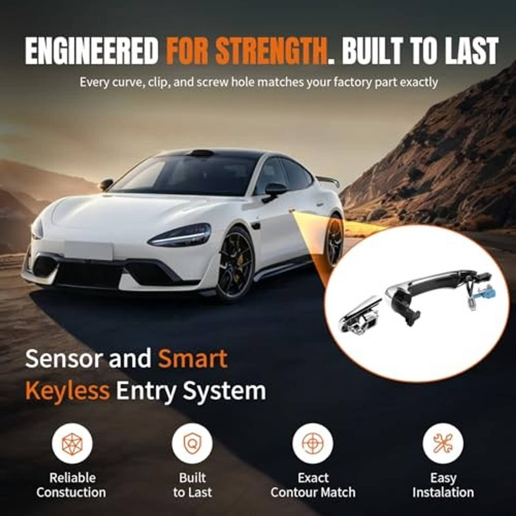 Exterior door handle assembly with sensor and smart keyless entry connector