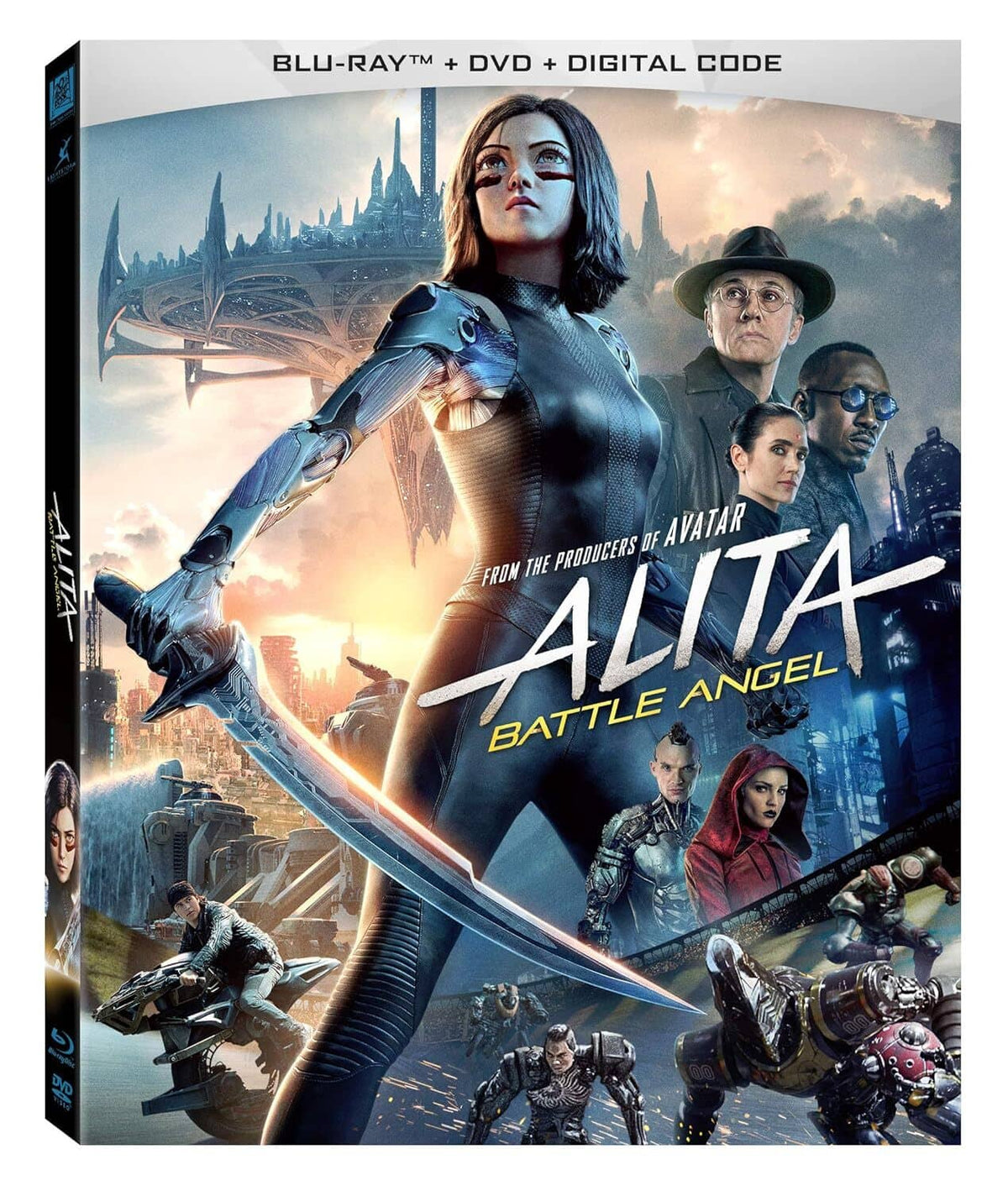 Alita: Battle Angel Blu-ray case with action artwork and title text