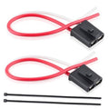 Alternator pigtail connector set with black dual-pin plugs and red/white wire leads