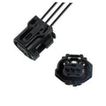 Black camshaft sensor connector pigtail with two-pin plug and wire leads