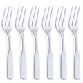 Set of stainless steel three-tine dinner forks, polished silver finish