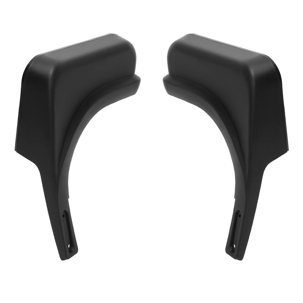 Black curved golf cart fender cap pair with rectangular side mounting tabs