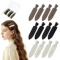 No-bend hair clip set: brown, black, white barrette clips with clear storage case