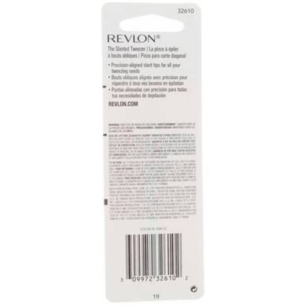 Stainless steel tweezers back card with barcode and small circular icon