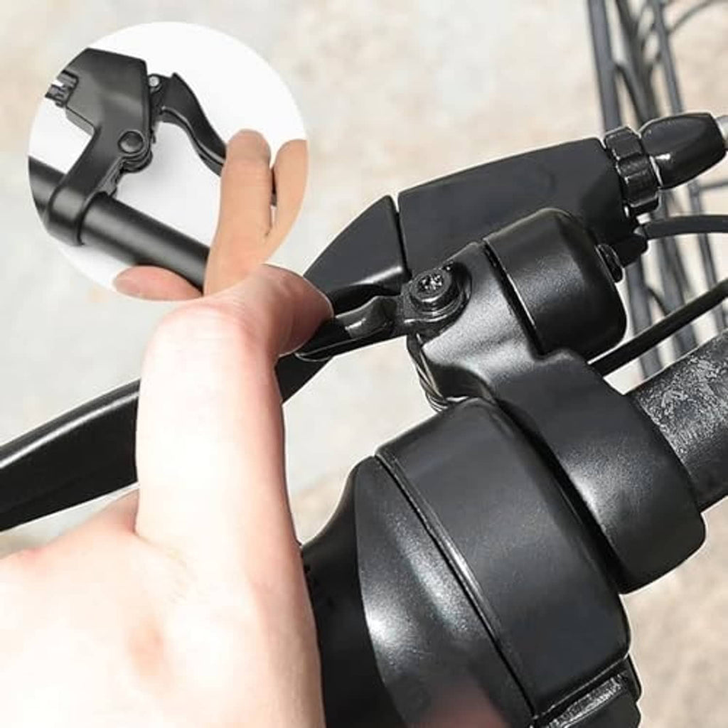Black bicycle hydraulic brake lever assembly with mounting and pivot hardware
