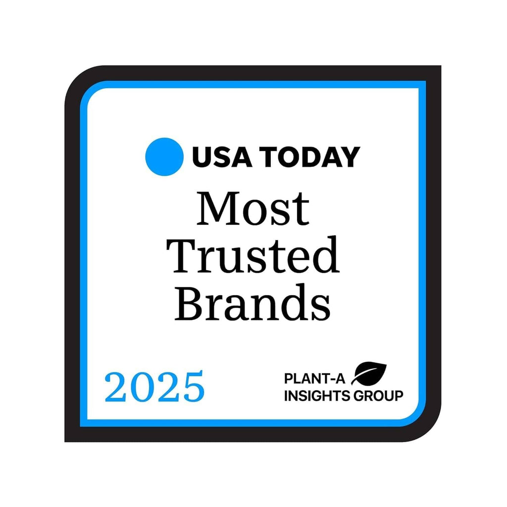 USA Today Most Trusted Brands 2025 badge by PLANT-A Insights Group.