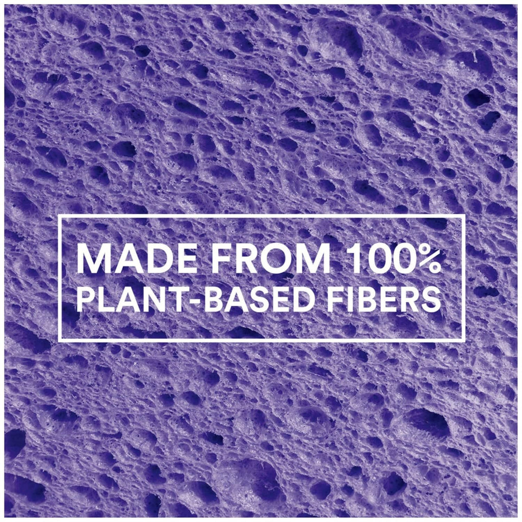 Purple sponge pad with dense, porous scrub-texture surface