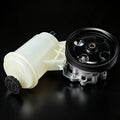 Power steering pump with pulley and reservoir, off-white and black