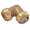 1-in 90° brass push-to-connect elbow fitting with two female ports