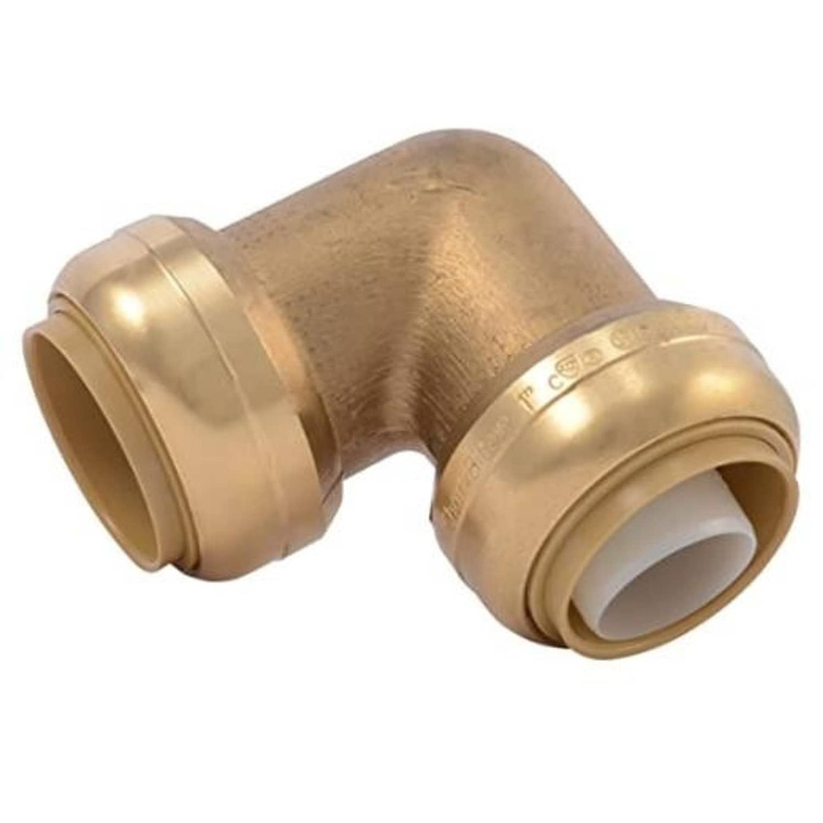 1-in 90° brass push-to-connect elbow fitting with two female ports