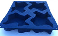 Medium silicone baking mold with multiple Texas-shaped cavities, blue