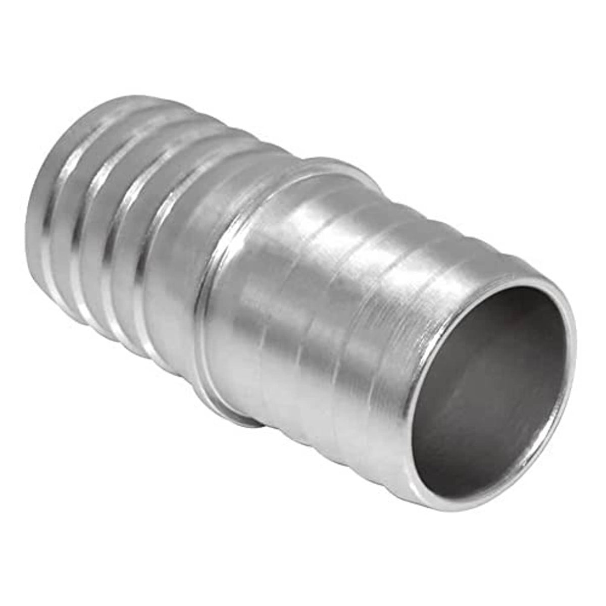 Metal radiator hose barb adapter coupler with ribbed connector, 1-1/2 inch