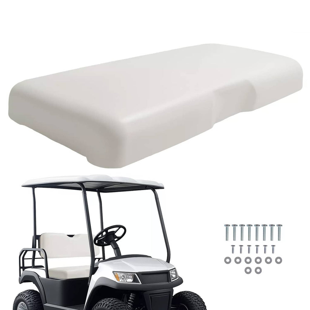 White golf cart seat bottom cushion assembly, smooth foam pad