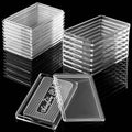 Set of clear acrylic silver bar holders with open tray and stacked cases