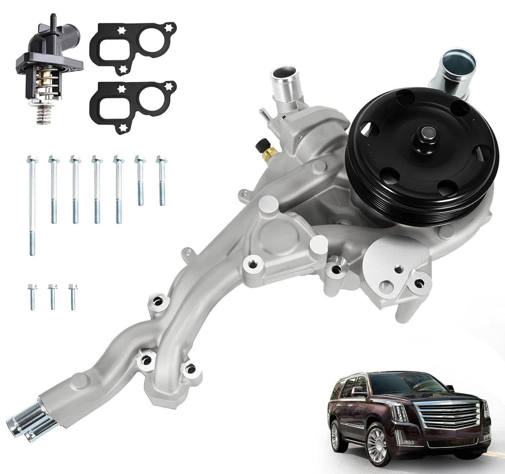 Water pump w/thermostat assembly with gasket set and bolts