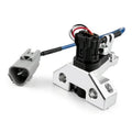 Camshaft position sensor with wiring harness, gray metal mounting bracket, and black connector