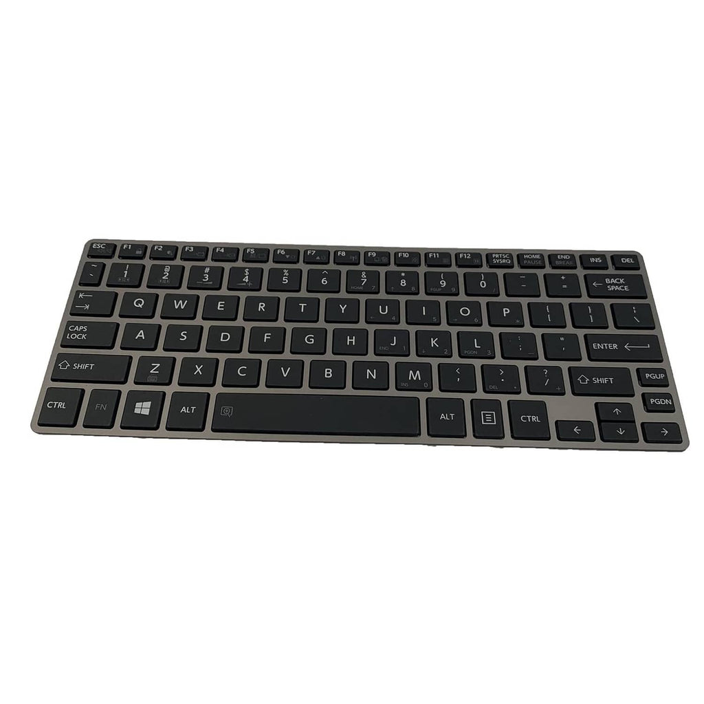 Black laptop replacement keyboard with QWERTY keys and function key row
