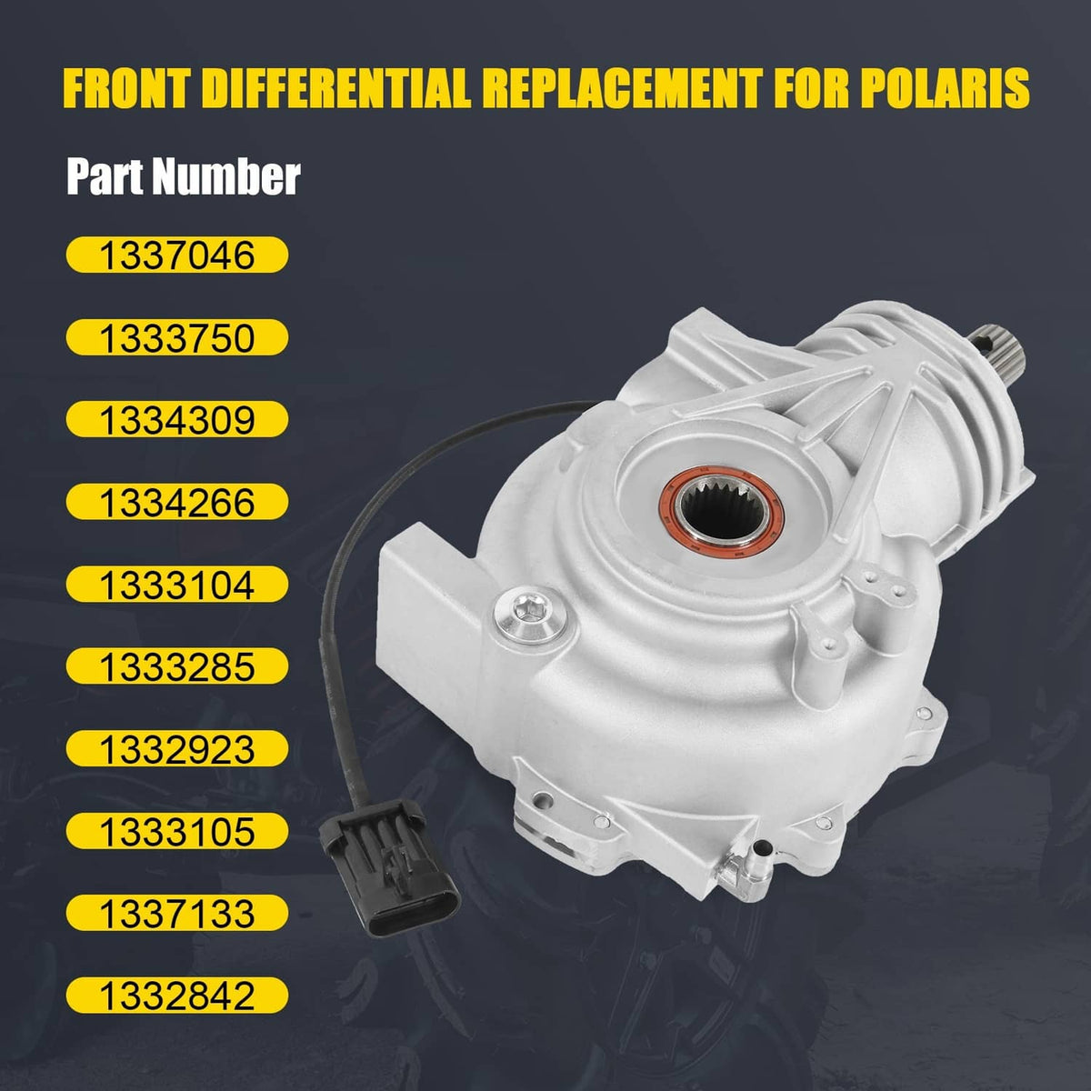 Front differential replacement with orange bearing seal and mounting cover, close-up