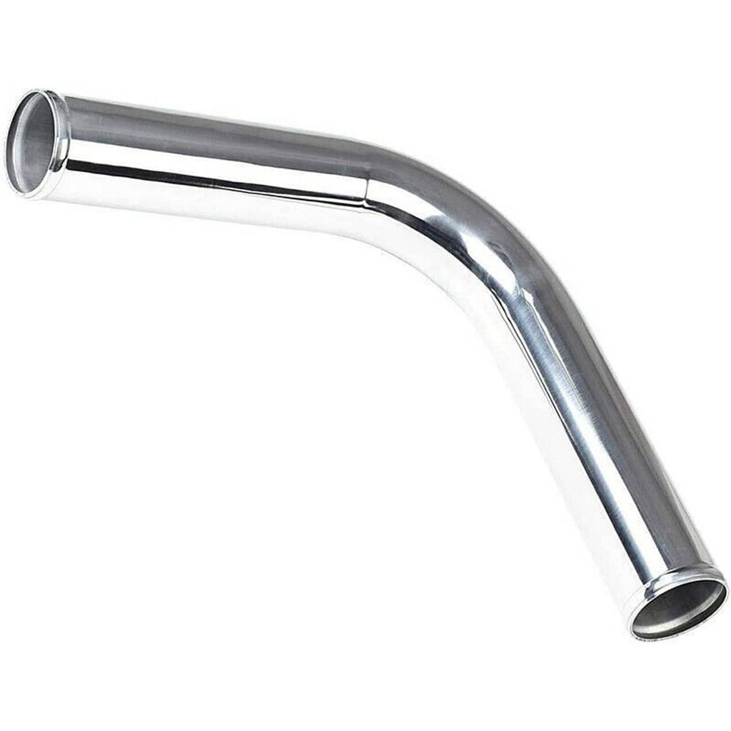 Polished aluminum intercooler curved pipe elbow with open ends