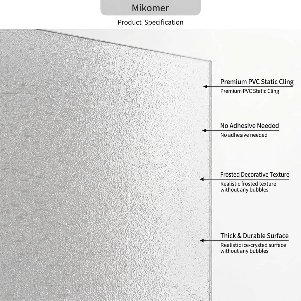Close-up of frosted crystal-textured static cling window film surface