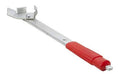 Heavy-duty valve stem remover/installer tool with red grip and silver metal lever