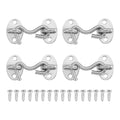 Stainless steel hook-and-eye latch set (4) with mounting screws