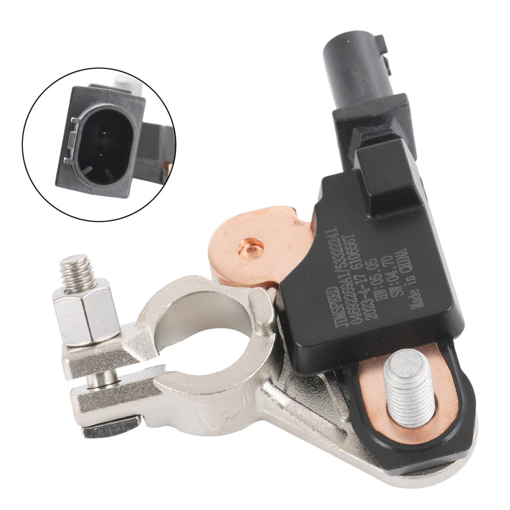 Battery current sensor with black electrical connector and mounting bracket