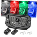 UTV RGBW LED dome light switch housing with mounting brackets and screws