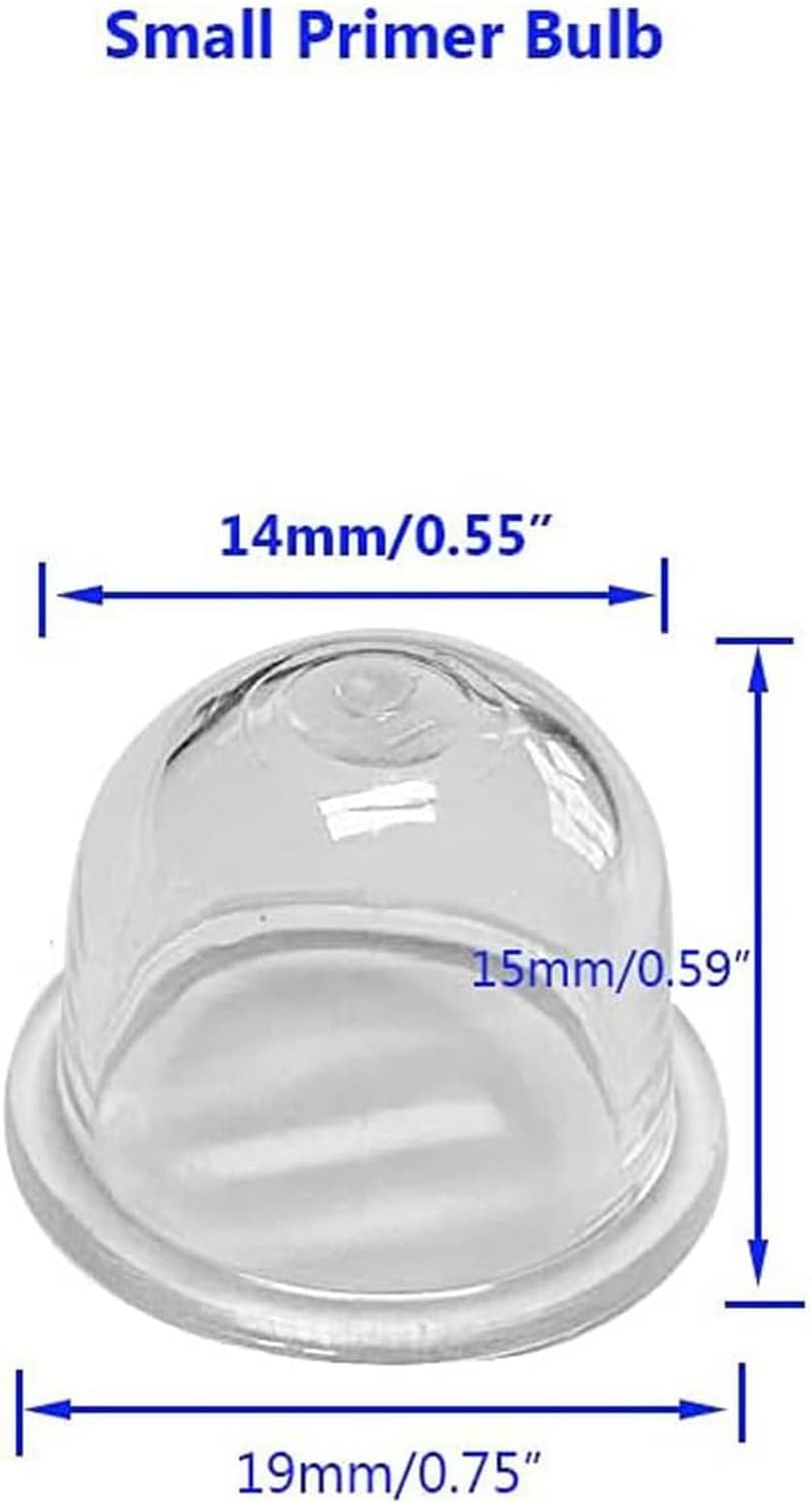 Clear primer bulb with dome top, 19mm wide and 15mm high