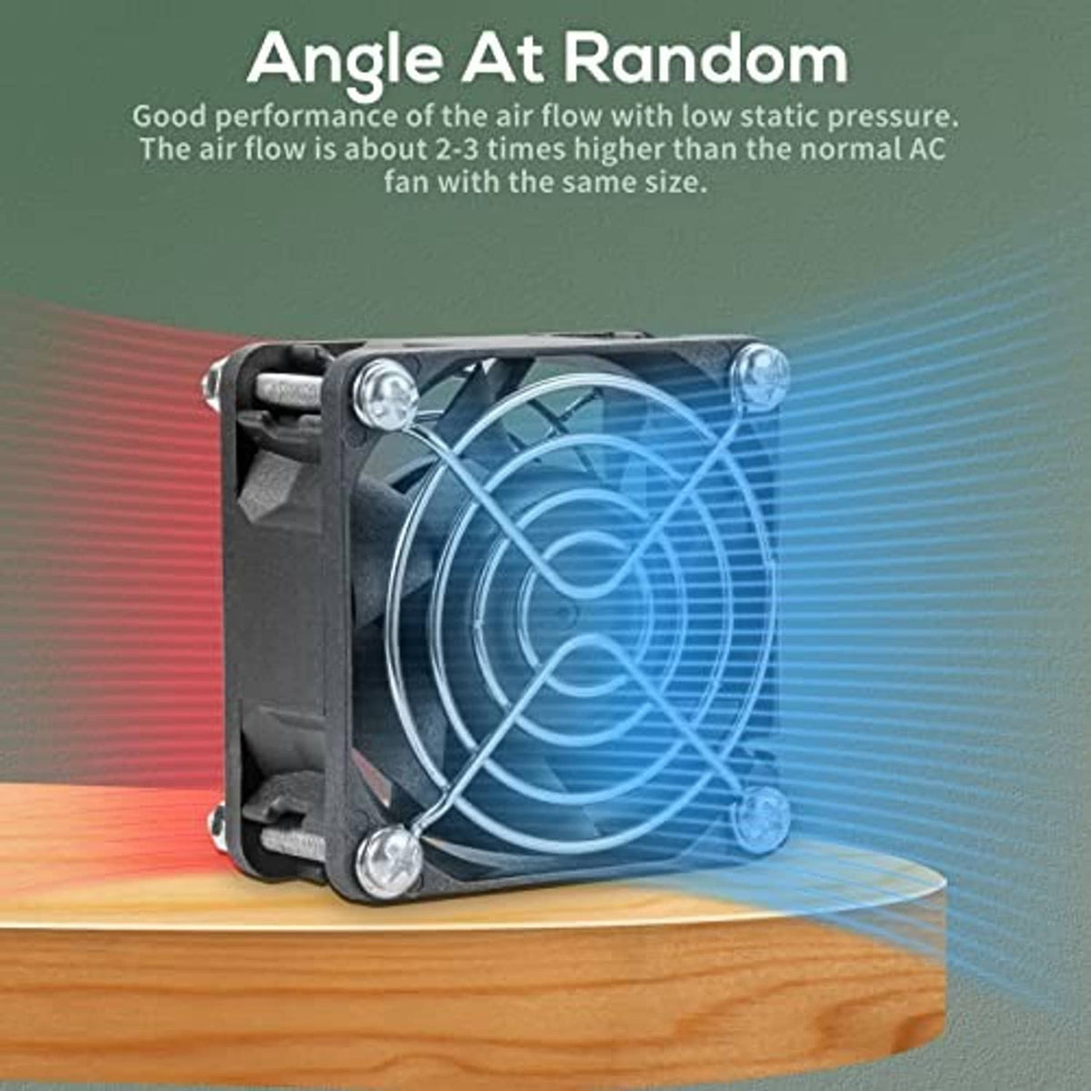 60mm EC cooling fan with black frame, airflow shown from the front