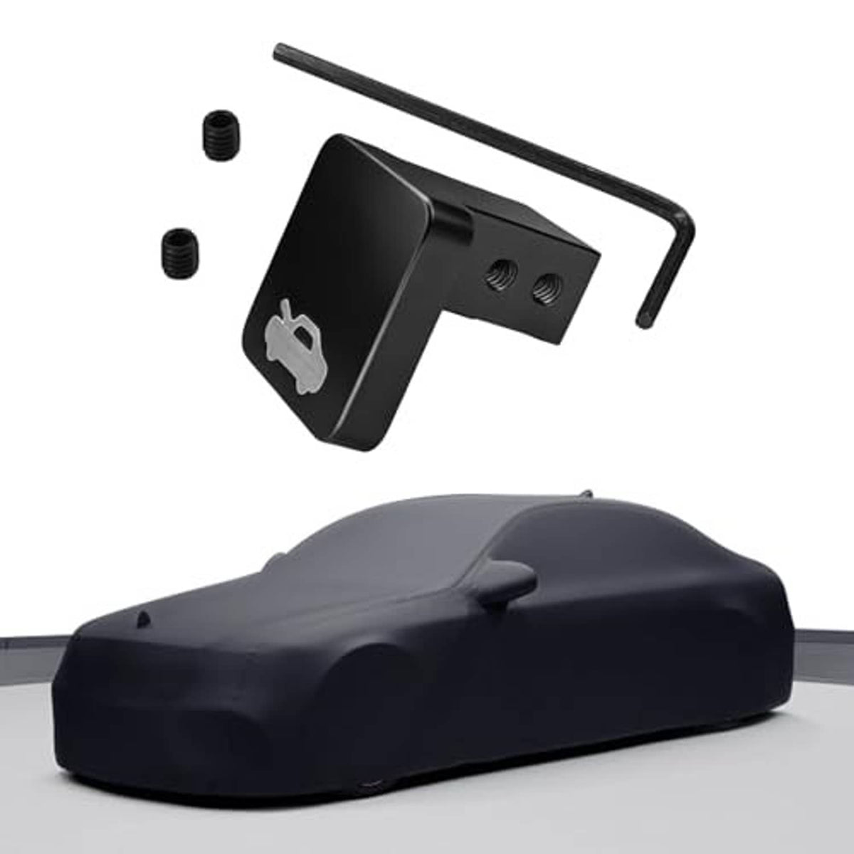 Black hood latch release handle cable with mounting screws and L-shaped hex key