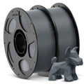 Grey PLA filament on two stacked spools with ribbed filament texture, 1.75 mm