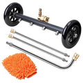 2-in-1 undercarriage pressure washer attachment, black 16-inch frame with wheels