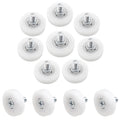 White drawer slide roller wheels with metal threaded screws, set of 10–12 pieces