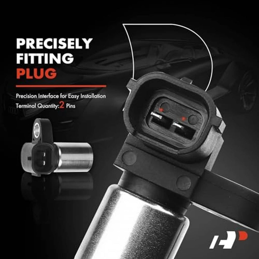 Crankshaft position sensor plug with two-pin connector and silver metal shaft
