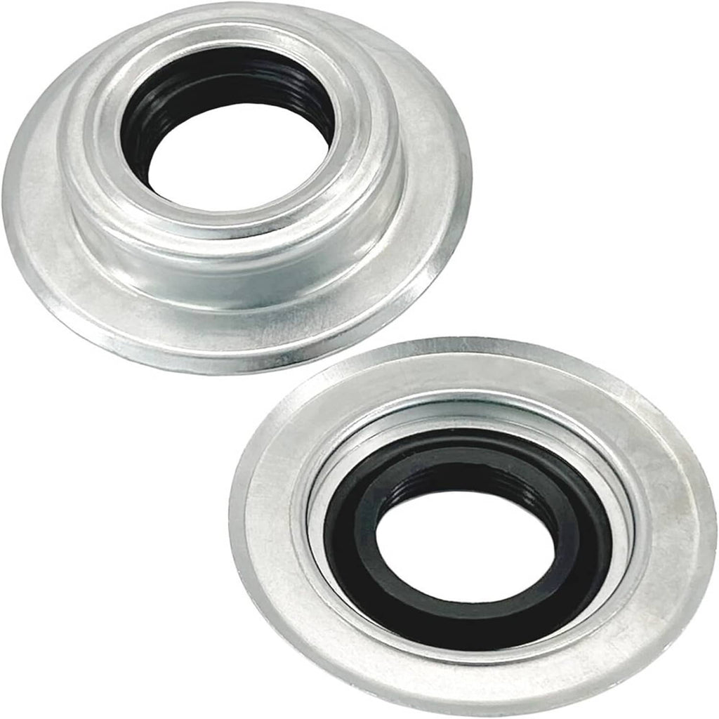 Front axle seal rings with silver metal housings and black inner seal