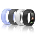 4-pack Oura ring Gen 3 cover cases in purple, dark gray, white, and black