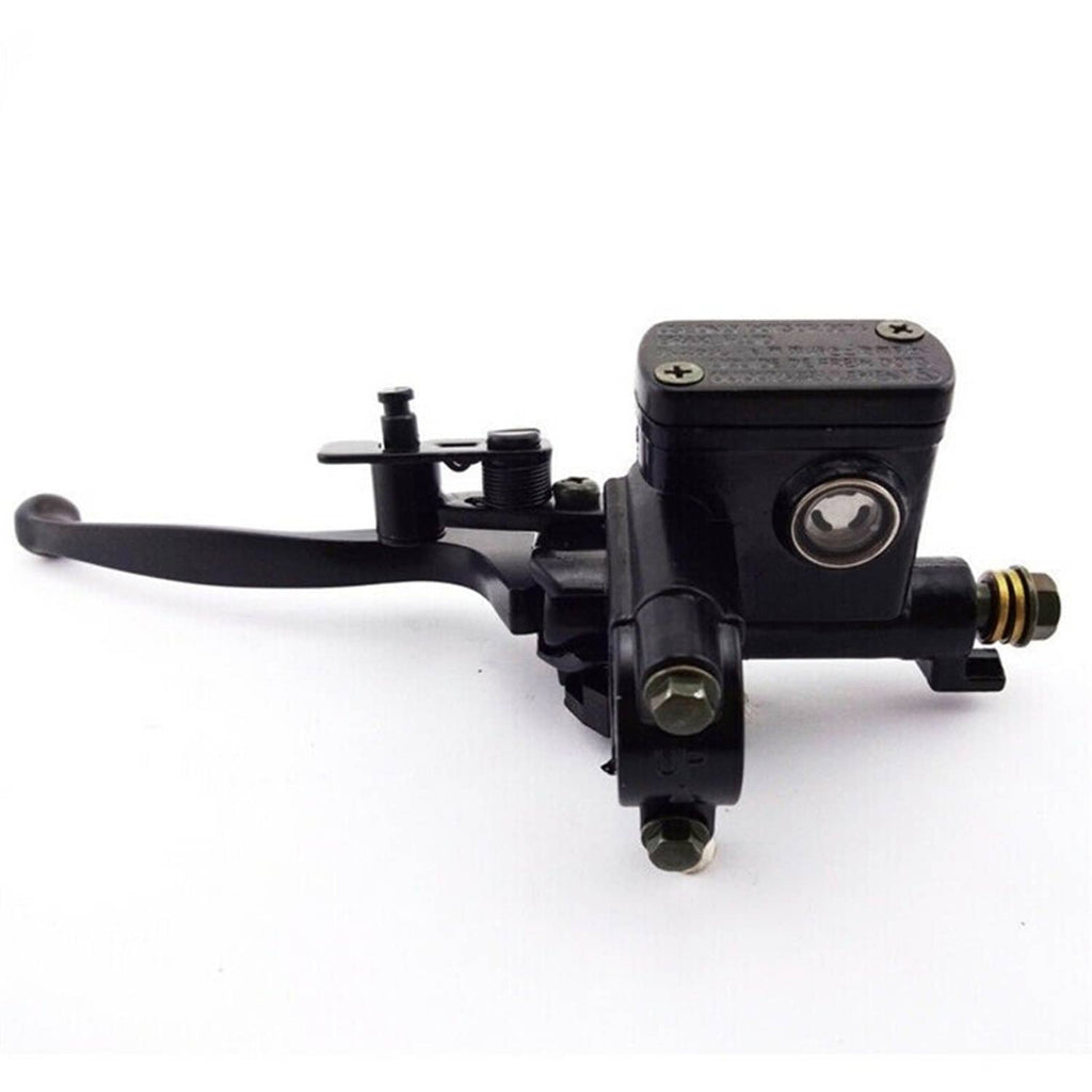Right handlebar brake master cylinder lever assembly, black reservoir and long lever