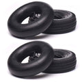 Pair of black pneumatic replacement tires and inner tubes with deep tread