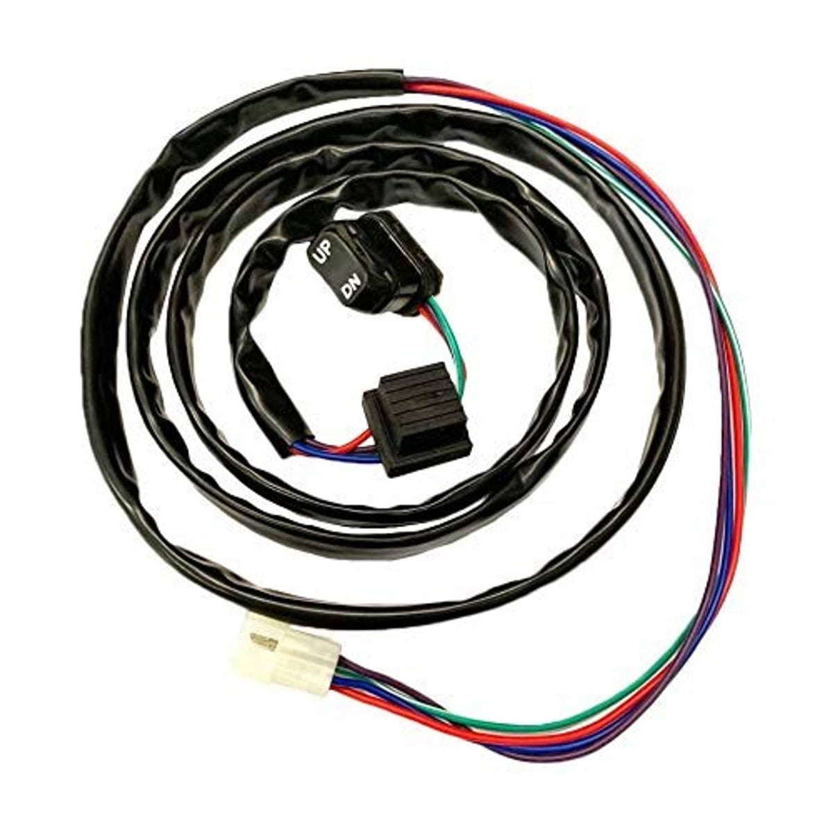 Trim/tilt switch with UP/DN rocker and wiring harness with white plug