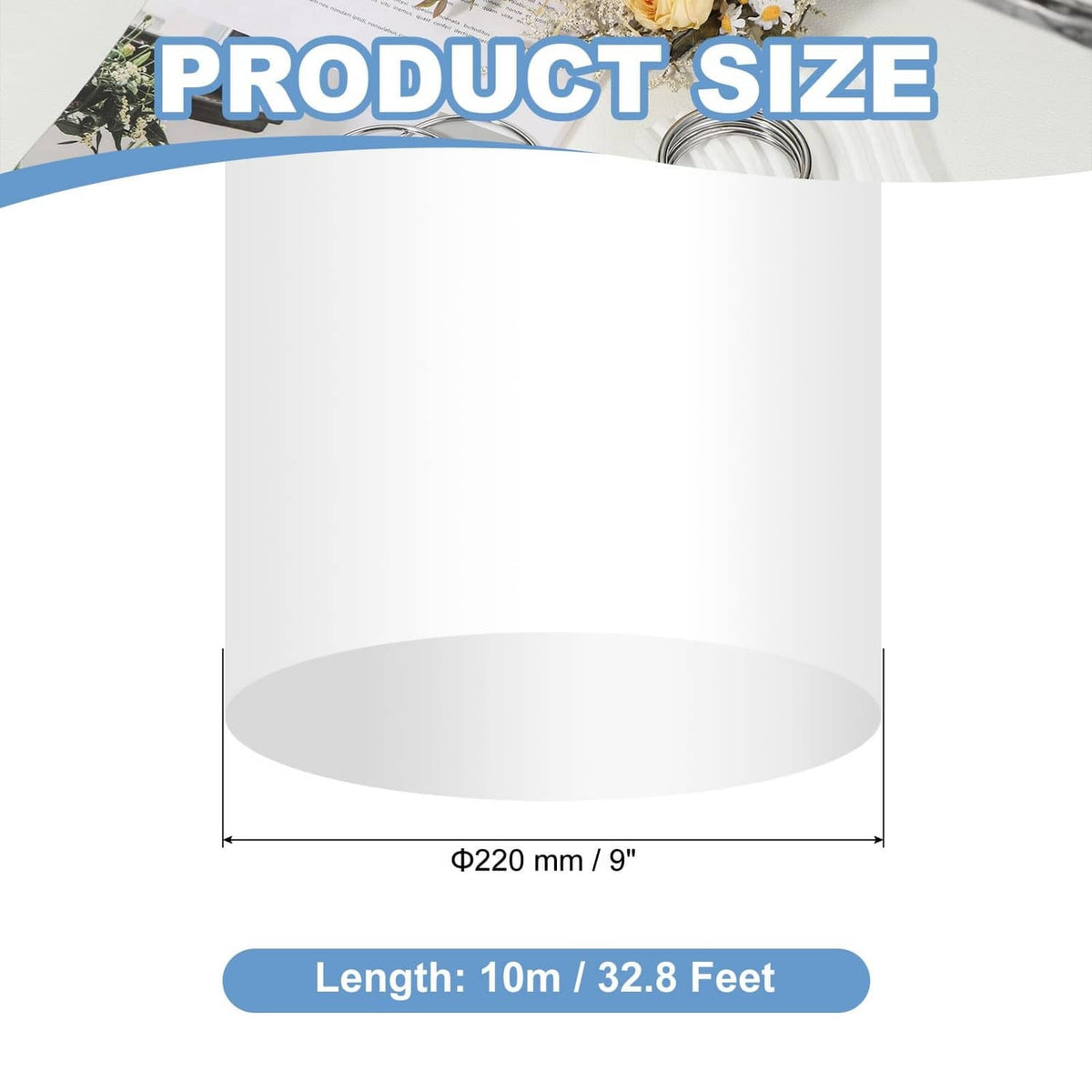 Flexible clear air conditioner blowing bag, 9 in diameter and 32.8 ft length