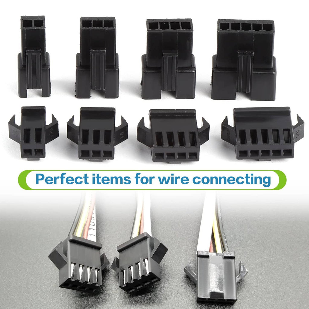 RivetOak OCR 2.5mm Pitch JST SM Connector 2 3 4 5 Pin 560Pcs Kits, Black