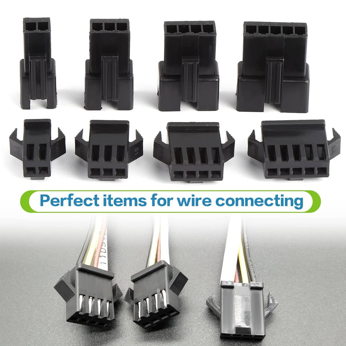 RivetOak OCR 2.5mm Pitch JST SM Connector 2 3 4 5 Pin 560Pcs Kits, Black