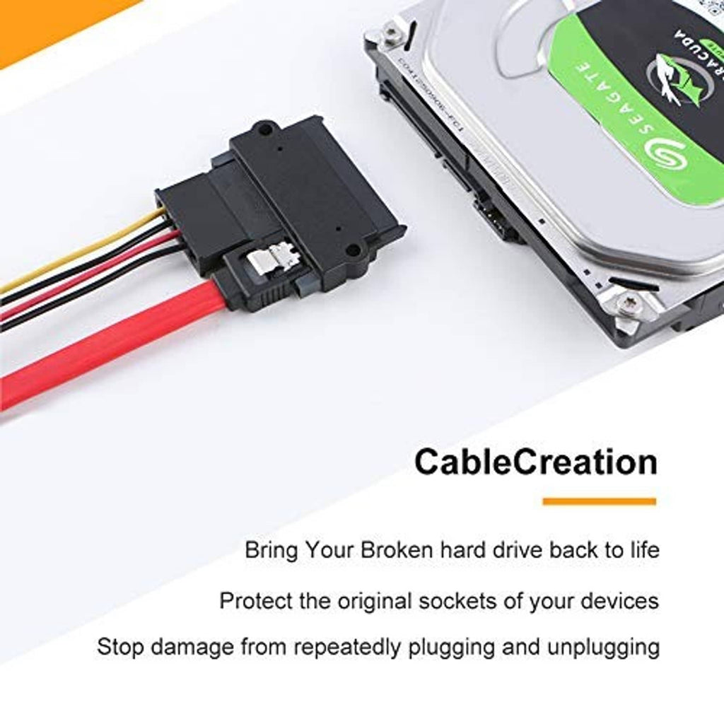 SATA adapter converter with attached red/black cable connectors for hard drive