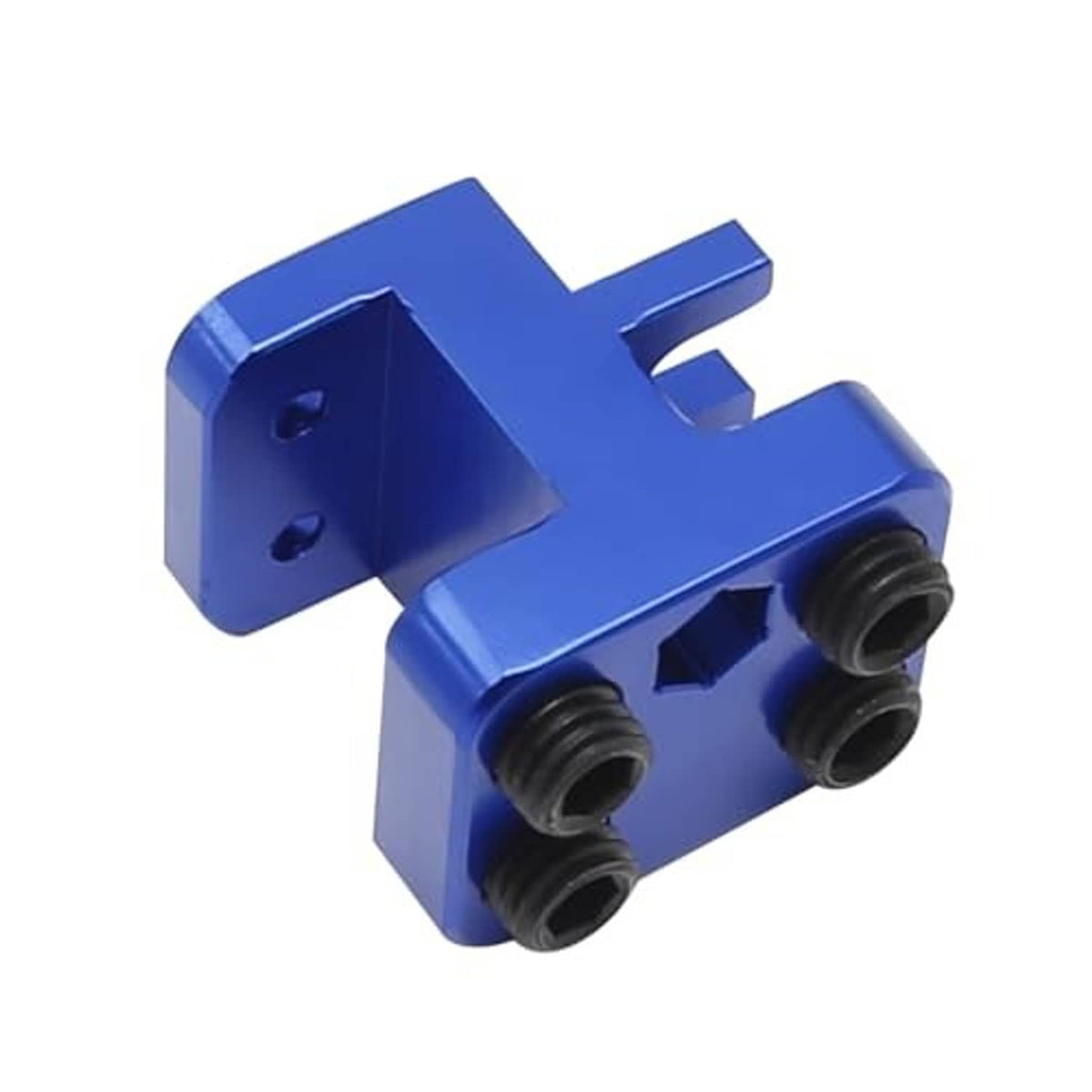 Blue chain press tool clamp with threaded pin heads and openings