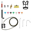 Telescoping pressure washer wand set with 7 nozzles, hose, wands, and storage bag