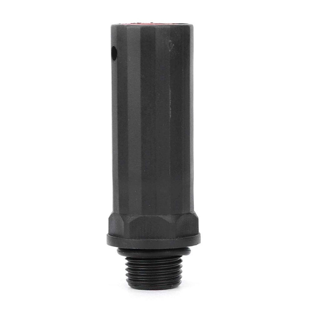 Black compressor piston valve with external threads and small side hole
