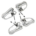 Set of chrome outside door handle carrier assemblies with springs and mounting brackets