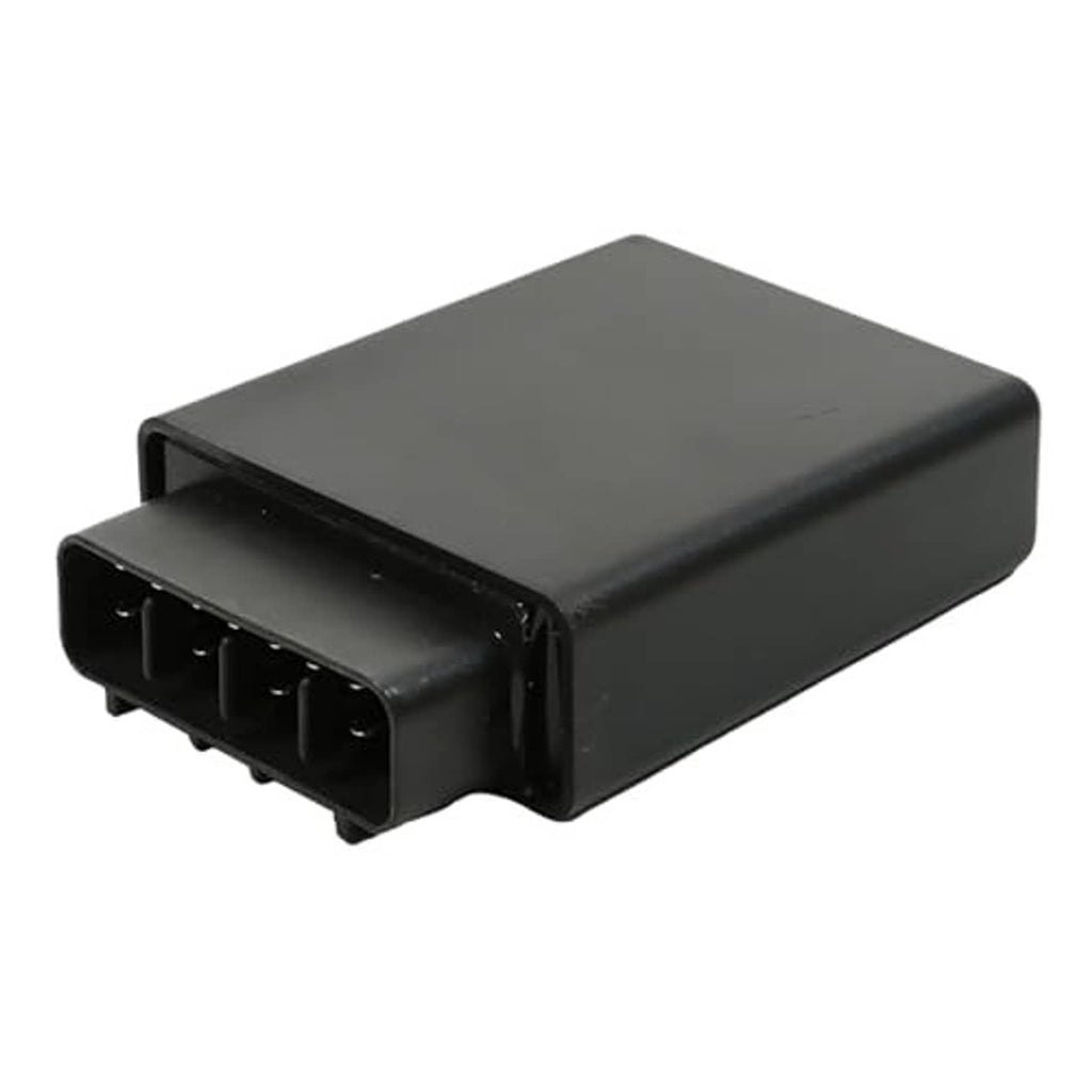 Black CDI ignition control box with side-facing front multi-pin connector on rectangular case.